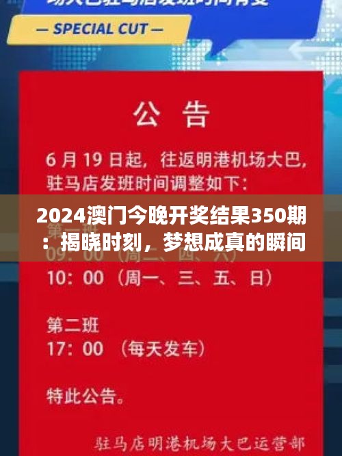 2024澳門今晚開獎結(jié)果350期：揭曉時刻，夢想成真的瞬間