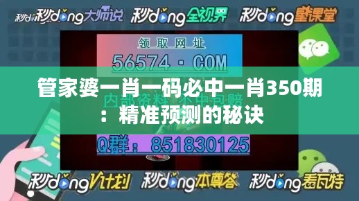 管家婆一肖一碼必中一肖350期：精準(zhǔn)預(yù)測(cè)的秘訣