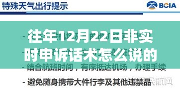 往年12月22日非實時申訴話術(shù)解析與觀點探討，申訴技巧與策略分享