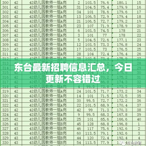 東臺(tái)最新招聘信息匯總，今日更新不容錯(cuò)過