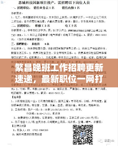 繁昌晚班工作招聘更新速遞，最新職位一網打盡