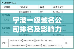 寧波一級(jí)域名公司排名及影響力深度解析