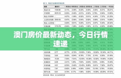 澳門(mén)房?jī)r(jià)最新動(dòng)態(tài)，今日行情速遞